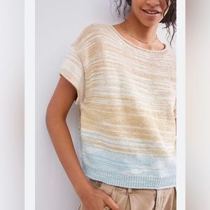Anthropologie Daily Practice cropped knit short sleeved sweater